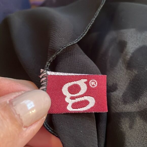 Gena polyester chiffon black & white wrap scarf - Picture 9 of 10